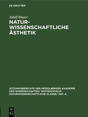 cover image of Naturwissenschaftliche Ästhetik